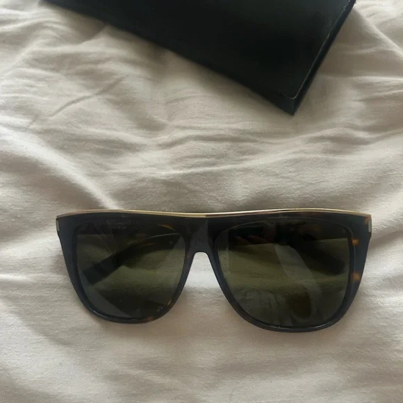 Saint Laurent Brown Sunglasses with Black Accents - Picture 3 of 5